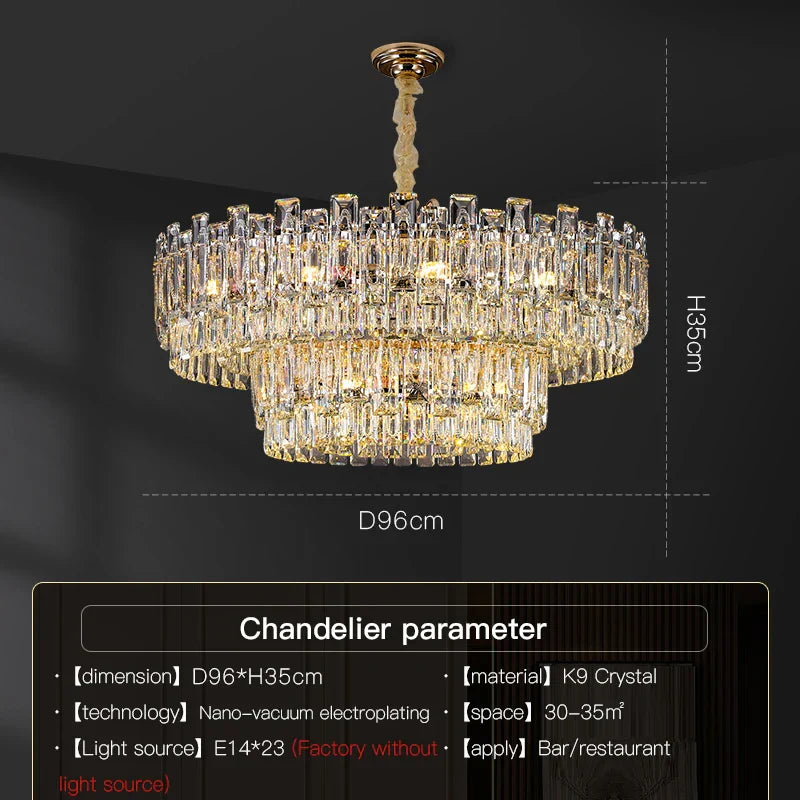 DecorBites™ Crystal Chandelier: Modern High-End Luxury for Living, Dining & Master Bedrooms