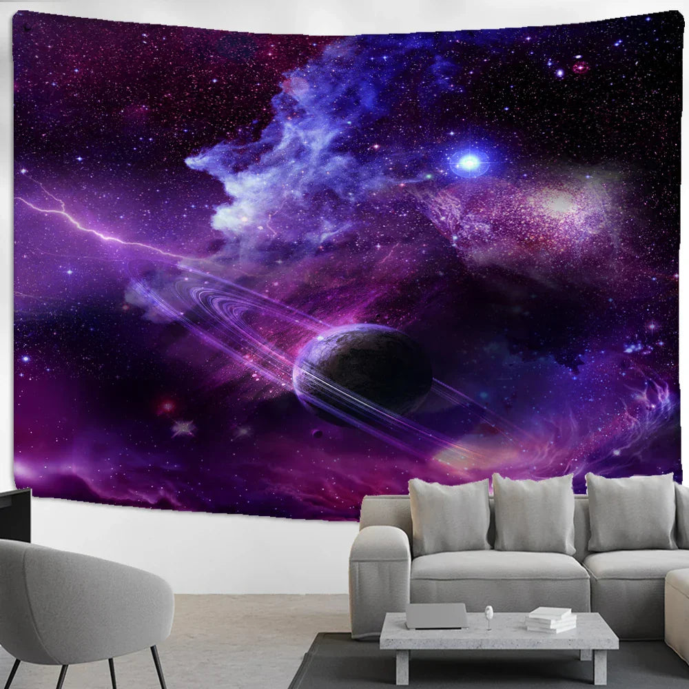 Astro Universe Tapestry Wall Hanging - Psychedelic Hippie Art by Decobites