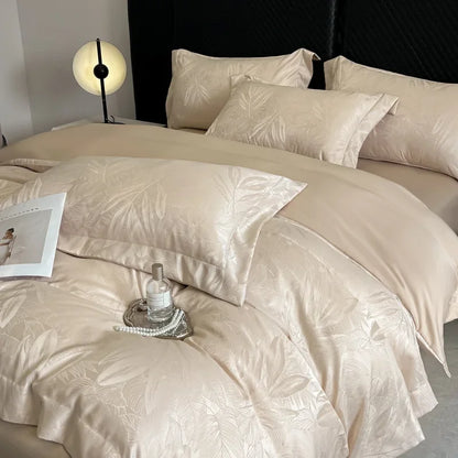 DecorBites™ Ice Silk Jacquard Bedding Set - Luxury Comforter Cover, Soft & Cozy, Queen/King