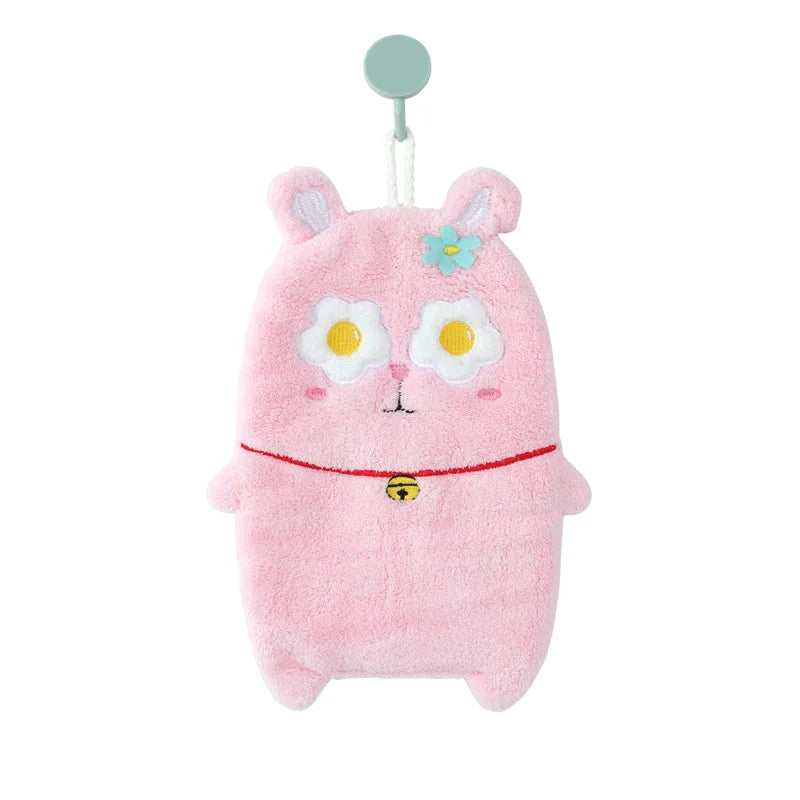 DecorBites™ Cute Cartoon Animal Hand Towel Double Layer Thickened Towel for Kids Home Kitchen
