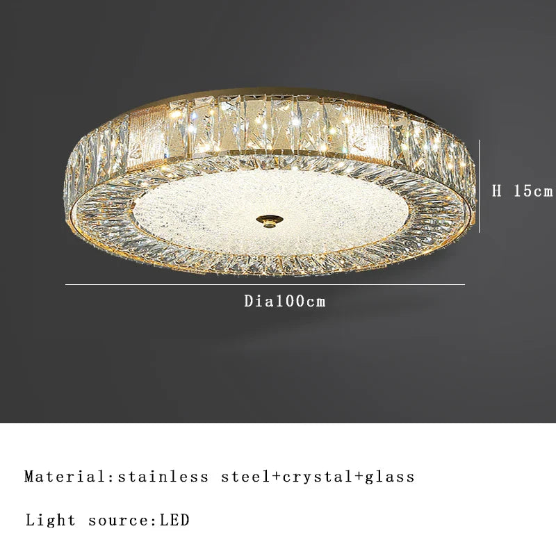 Decorbites™ Lámpara de Techo de Cristal Dorado para Salones y Dormitorios Modernos