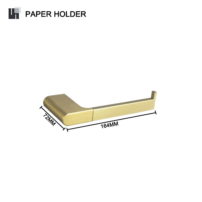 Conjunto de Accesorios de Baño Decorbites™ Gold: Barra de Toallas, Soporte para Papel Higiénico, Estante de Toallas, Gancho