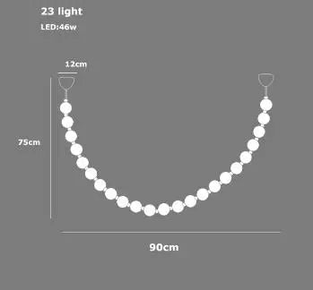 Lámpara colgante de cristal dorado DecorBites™ para sala de estar, collar de burbujas de lujo