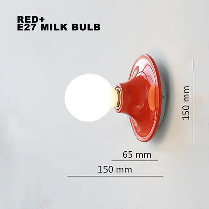 DecorBites™ LED Macaron Wall Lamp: Retro Colorful Bedroom Light, E27 Living Room Lighting