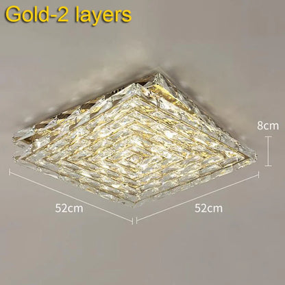 DecorBites™ Crystal Ceiling Lamp: Modern Minimalist Indoor LED Lighting for Living Room, Dining & Bedroom