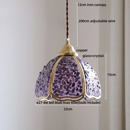 Lámpara colgante LED de cristal DecorBites™: Lámpara colgante estilo Tiffany para sala de estar