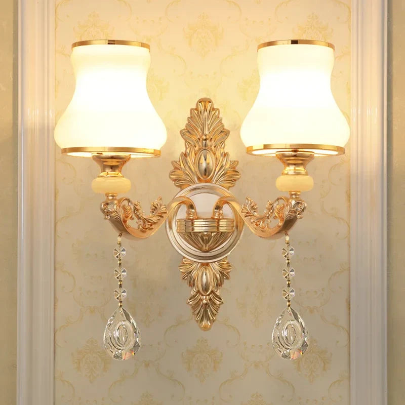 Aplique de pared de cristal DecorBites™ para dormitorio, lámpara de interior moderna de estilo europeo