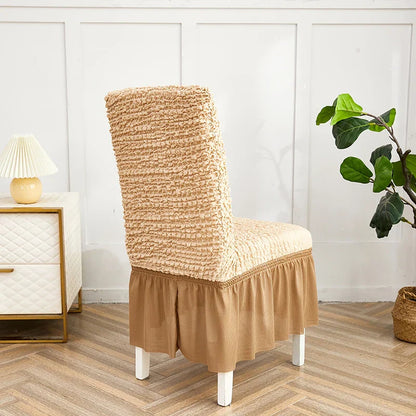 Decobites Stretch Solid Chair Cover Protector - Wrinkle-Resistant, Premium Quality