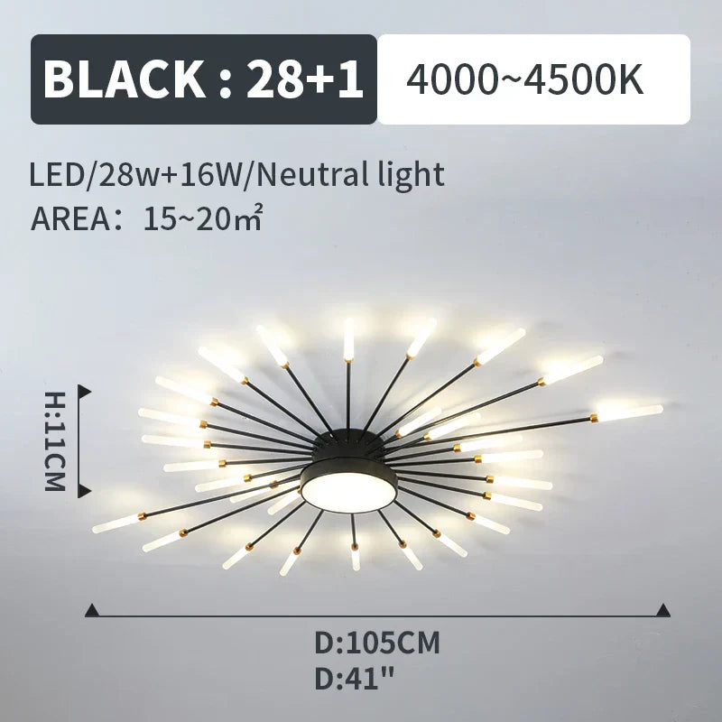 Lámparas Colgantes de Luces LED de Fuegos Artificiales™ Decorbites - Iluminación de Lámpara de Araña Moderna para Sala de Estar y Dormitorio