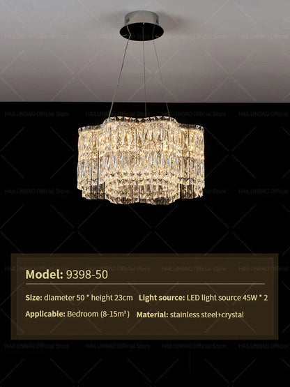DecorBites™ Crystal Luxe Chandelier for Modern Living Room, High-End Restaurant Light