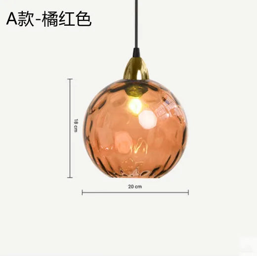 Nordic Water Grain Colored Glass Globe Pendant Light