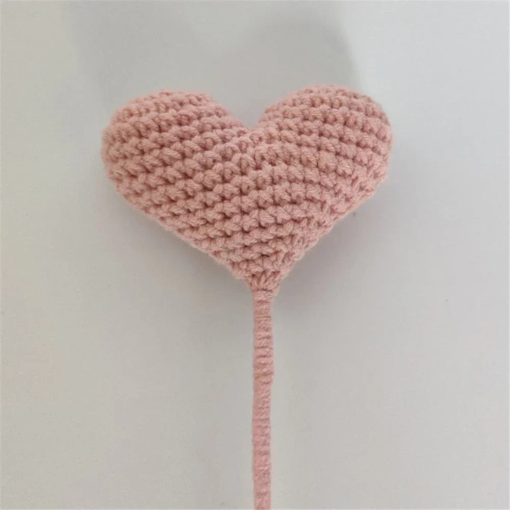 DecorBites™ Heart-Shaped Crochet Flower Bouquet - Handmade Wedding Home Decor & Family Gift