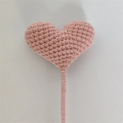 DecorBites™ Heart-Shaped Crochet Flower Bouquet - Handmade Wedding Home Decor & Family Gift