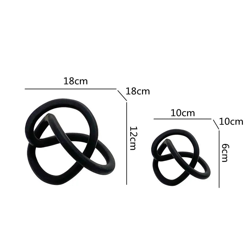 DecorBites™ Gold Ring Knot Geometric Resin Ornaments Handmade Art Decor Figurines