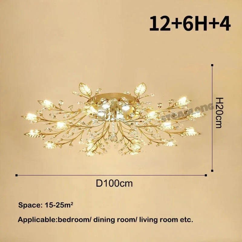 Lámpara de techo de cristal DecorBites™ con luz LED para sala de estar, dormitorio y cocina