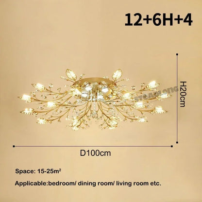 Lámpara de techo de cristal DecorBites™ con luz LED para sala de estar, dormitorio y cocina