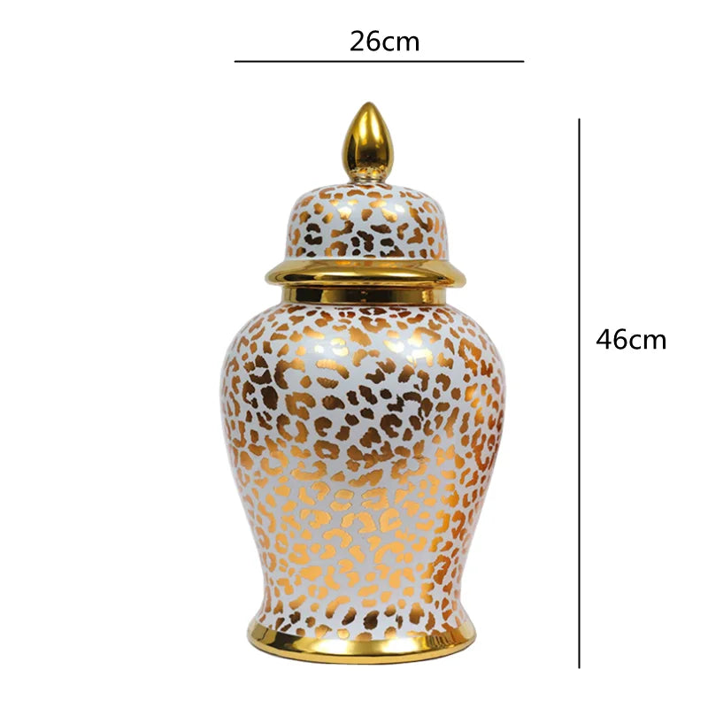 Decorbites™ Leopard-Print Keramik-Schachmatt-Glas: Vintage-Home-Deko-Vase & Aufbewahrungsbehälter