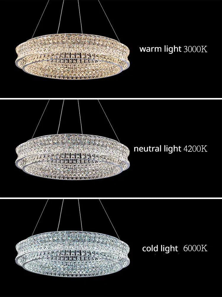 DecorBites™ K9 Crystal Luxury Chandelier for Restaurant Bar Hotel LED Lamps
