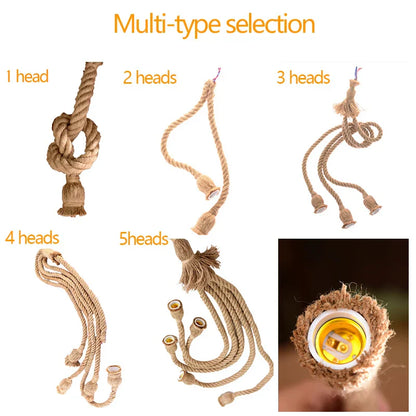 DecorBites™ Hemp Rope Pendant Light Holder, Industrial Loft Personality Edison Lamp