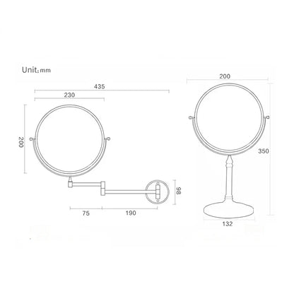 DecorBites™ Adjustable Wall Mounted Cosmetic Mirror 1X/3X Magnification 2-Face Bathroom Mirror