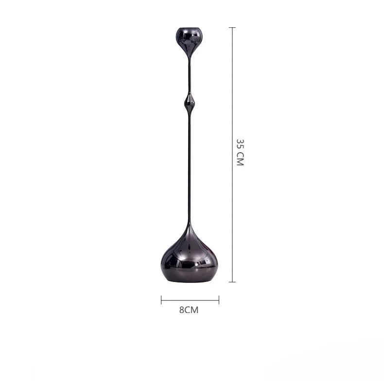 Sostenedor de velas en forma de gota de agua geométrica dorada Decorbites™ para escritorio, almacenamiento, centros de mesa para bodas
