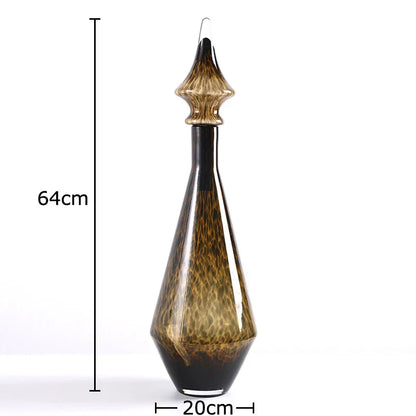 DecorBites™ Leopard Print Glass Vase: Creative Flower Arrangement for Aesthetic Room Decor