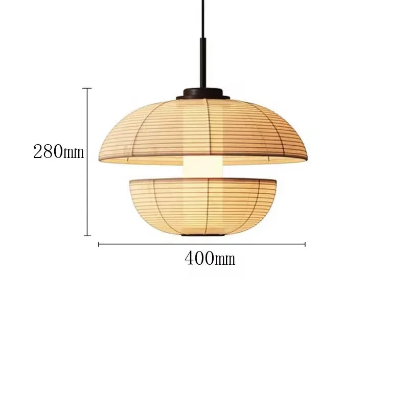 DecorBites™ Japanese Wabi Sabi Fabric Pendant Light: Traditional and Creative Lighting for Dining Room