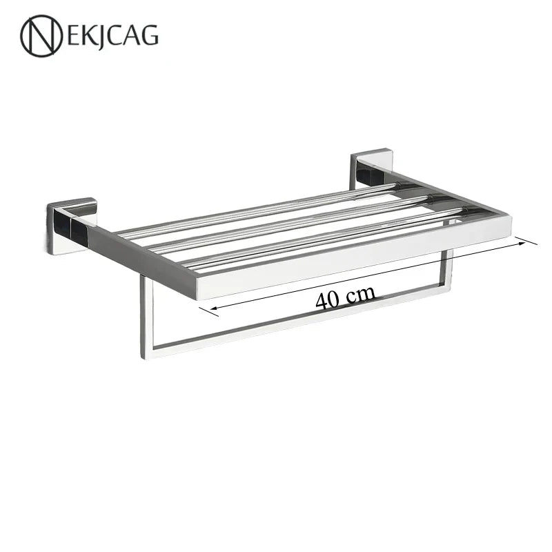 مجموعة حمام ديكوربايتس™ السوداء: حامل مناشف، حامل ورق، قضيب ذهبي، خطاف رداء - إكسسوارات من الفولاذ المقاوم للصدأ