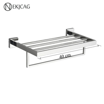 مجموعة حمام ديكوربايتس™ السوداء: حامل مناشف، حامل ورق، قضيب ذهبي، خطاف رداء - إكسسوارات من الفولاذ المقاوم للصدأ