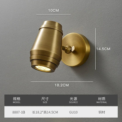 DecorBites™ Brass Wall Lamp: Postmodern Minimalist Nordic Style for Bedroom, Apartment, or Living Room