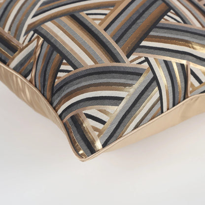DecorBites™ Jacquard High-end Cushion Cover 45x45cm Black Gold Decorative Pillowcase