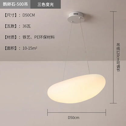 Lámpara colgante LED DecorBites™ Pebble: Elegante candelabro blanco para decoración de salas de estar, dormitorios y restaurantes.