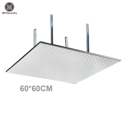 رأس دش DecorBites™‎ بإضاءة LED مقاس 16×32 بوصة - تصميم مربع فاخر متغير الألوان