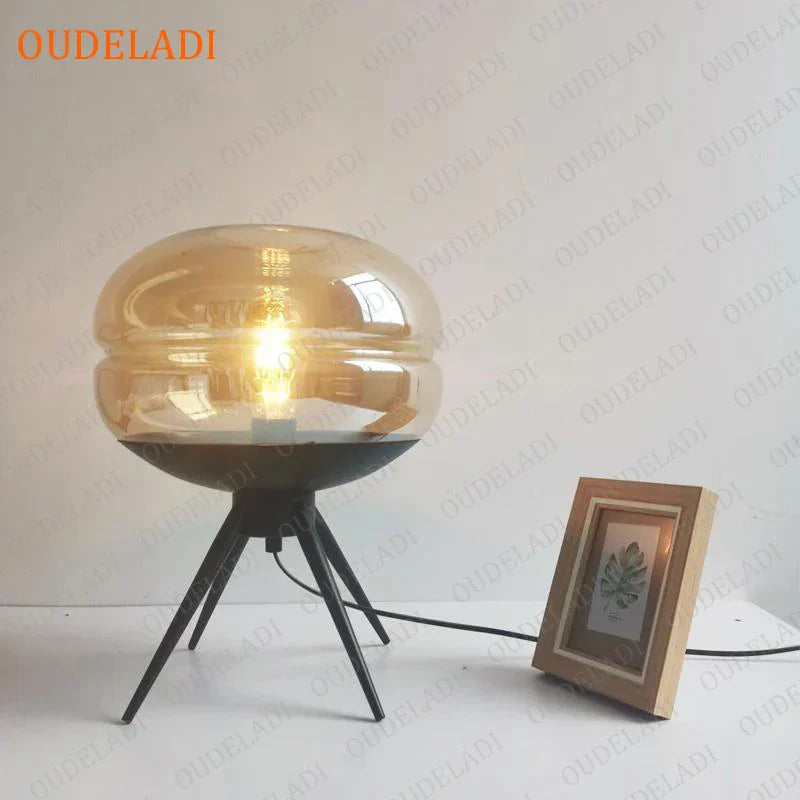 DecorBites™ Glass Table Lamp: Modern Art Shelf Desk Lamp for Bedroom Decor