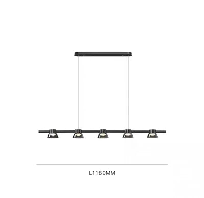 ثريا DecorBites™ Black Strip: إضاءة LED عصرية من طراز Nordic للمكاتب والمطاعم وغرف المعيشة