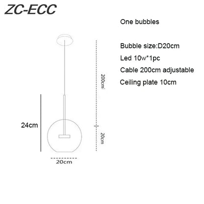 DecorBites™ Glass Bubble LED Chandelier: Stylish Ceiling Lighting for Dining & Living Room