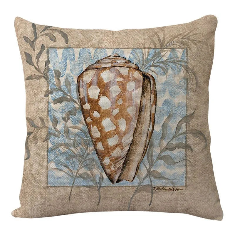 DecorBites™ Coastal Cushion Cover - Sea Theme Decorative Sofa Pillowcase