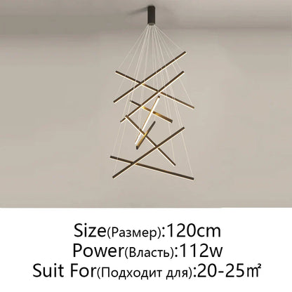 DecorBites™ LED Chandelier: Modern Luster Lighting for Stair Hall Bedroom Room Duplex Building