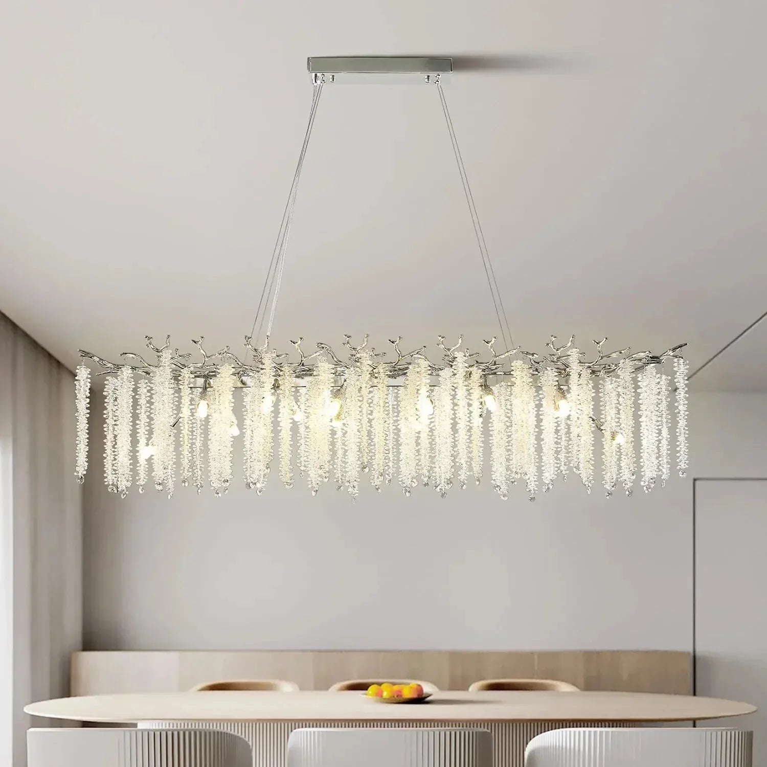 Gold Crystal Branch Chandelier Round L180cm
