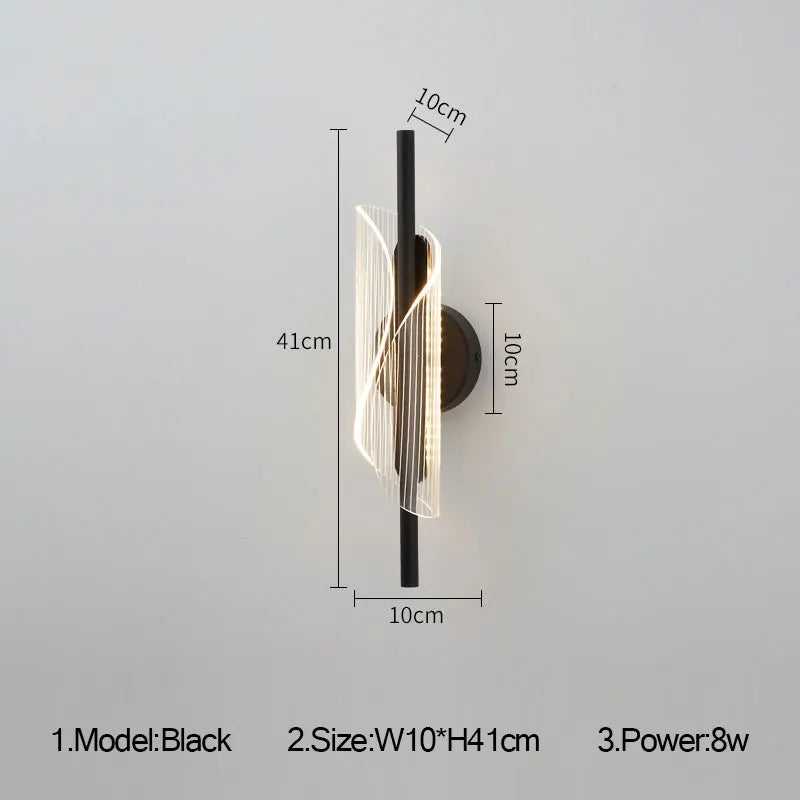Decorbites™ Gold Schwarz LED Wandleuchte für Schlafzimmer Wohnzimmer Gang Flur