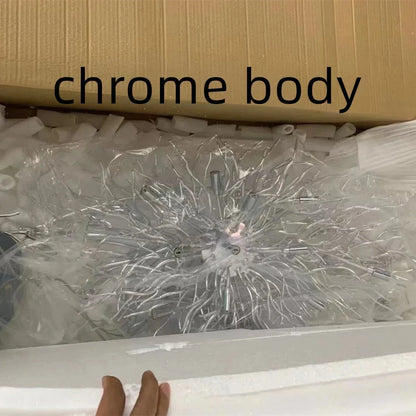 DecorBites™ Crystal Chandelier: Modern LED Luxury for Living Room Decor & Lighting