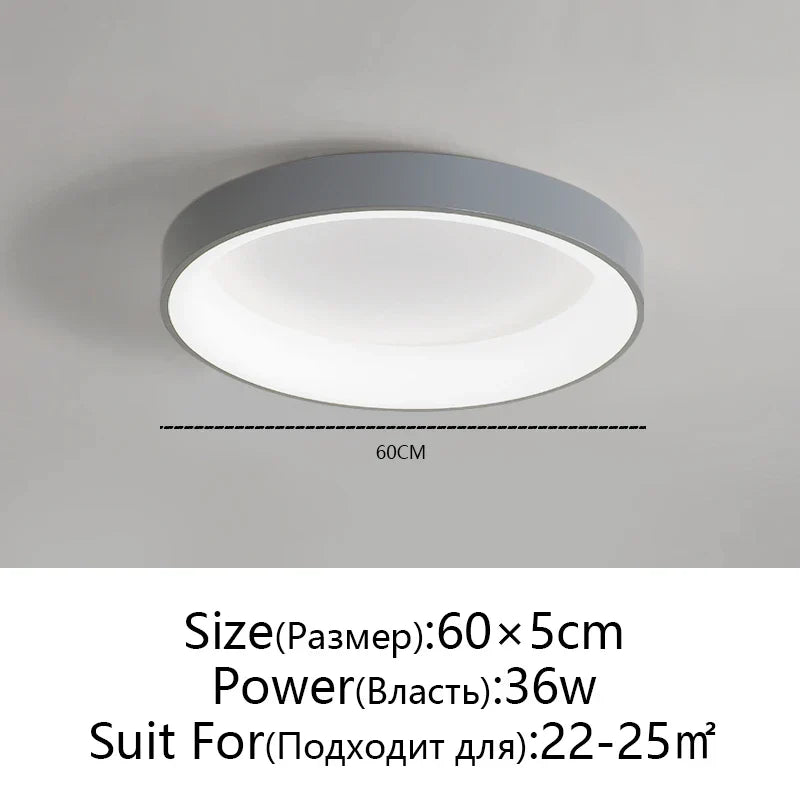 DecorBites™ LED Ceiling Lights: White Grey Modern Design, Dimmable for Living Room Bedroom Dining