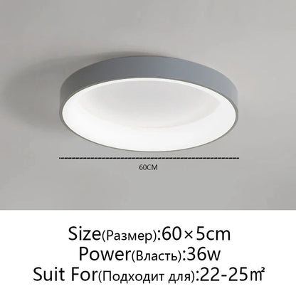 DecorBites™ LED Ceiling Lights: White Grey Modern Design, Dimmable for Living Room Bedroom Dining