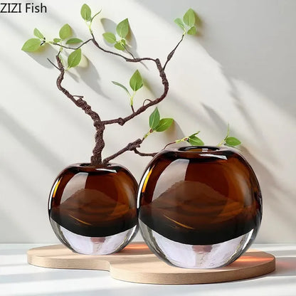 DecorBites™ Delicate Glass Vase for Floral Arrangement and Room Decor