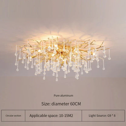DecorBites™ Elegant Gold Crystal Chandelier for Modern Luxury Living Spaces