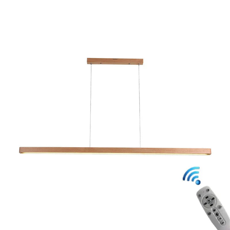 DecorBites™ Dimmable Wooden Pendant Lamp: Long Strip Minimalist Hanging Indoor Lighting
