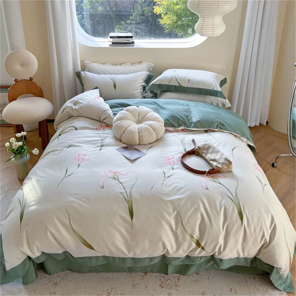 Decorbites™ Bunte Bettwäsche-Set: King/Queen-Größe Bettlaken, Laken, Kissenbezug, Bettbezug-Set