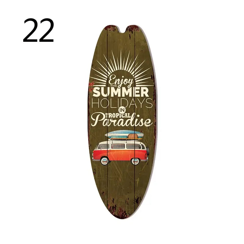 Decorbites™ Vintage Surfbrett-Türschild für Strandhaus