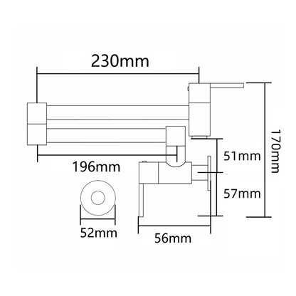 Brass Kitchen Faucet Pot Filler