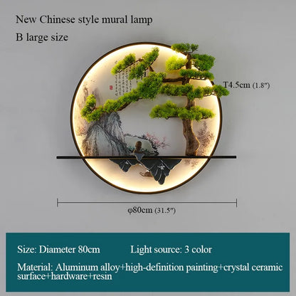 DecorBites™ Chinese Landscape LED Wall Lamp for Home Living Bedroom Study